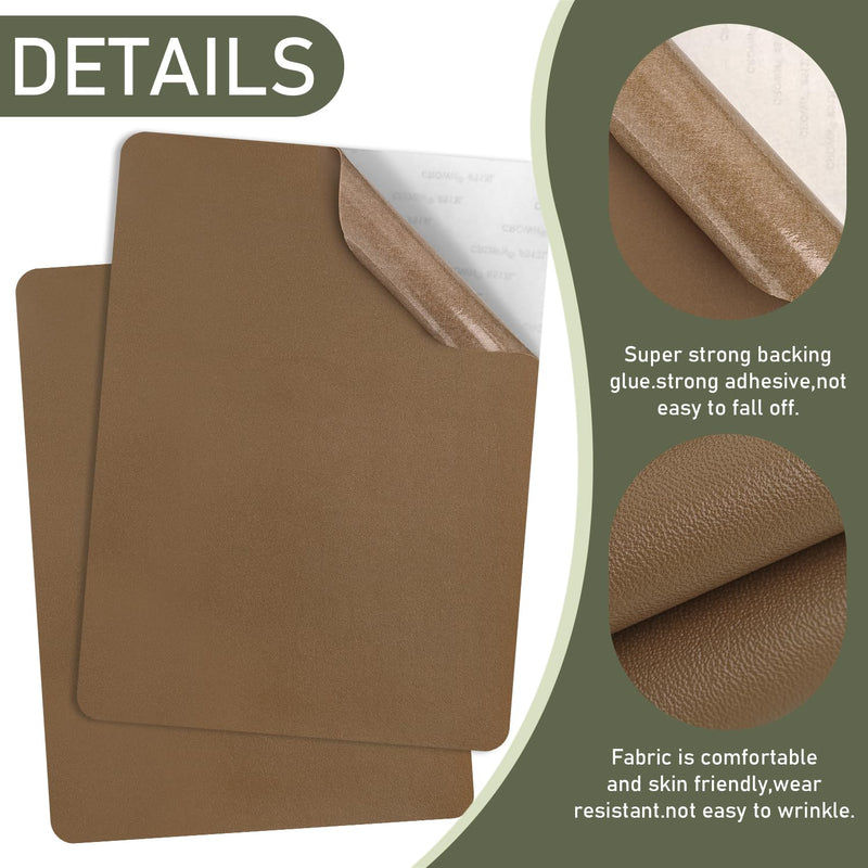 SYLVASS Self Adhesive Leather Repair Patches for Couch, Sofas, Furniture, Car Seats, Office Chairs, Pack of 2 Light Brown Lgiht Brwon