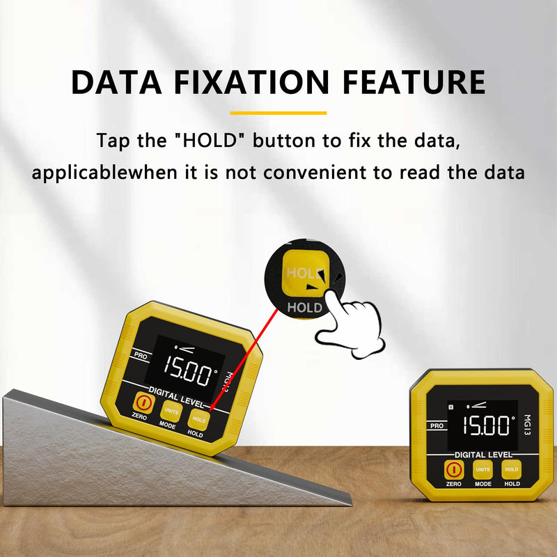 [Australia - AusPower] - Rechargeable Digital Angle Finder and Magnetic Inclinometer Gauge | ±0.1° Accuracy Protractor | 360° Flip Screen for Woodworking, Construction, Machinery 