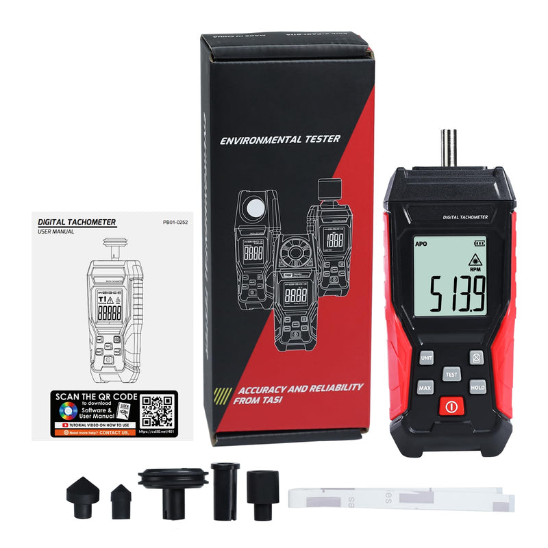 [Australia - AusPower] - Digital Tachometer 3~100000RPM Non-contact and Contact Range from 3 to 19,999 RPM Handheld Speed Meter with Backlight, Max/Min/AVG RPM for Automotive Diagnostics, Industrial Machinery, HVAC Systems 