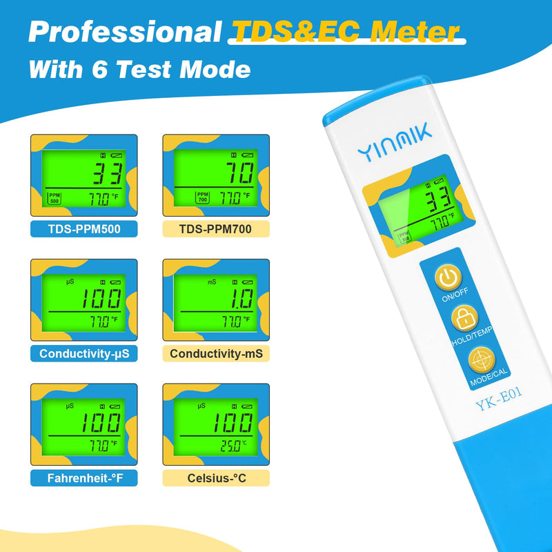 YINMIK Food pH Meter and New TDS EC Tester