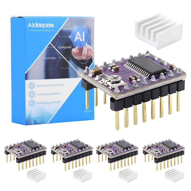 5PCS 8825 Stepper Motor Driver Module, Aideepen 8825 Module A4988 for 3D Printer Ramps 1.4 StepStick+Heat Sink 5 PCS