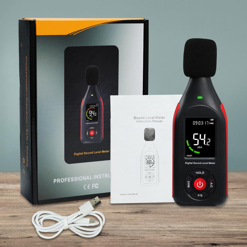 [Australia - AusPower] - Sound Level Meter, Sound Level Meter, dB Meter, SPL, Real-time Ambient Noise Measurement, A/C Frequency, Fast/Slow Time Selection, 31,000 Records 