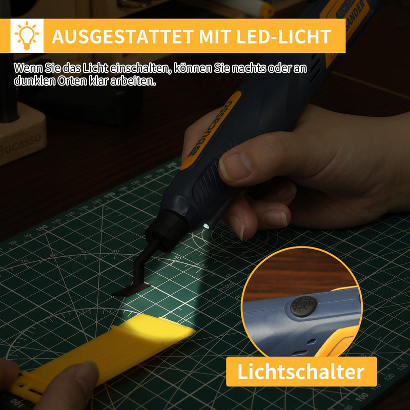 Cordless Pen Grinder, 5 Speeds and USB Charging with LED Light, Multipurpose Power Tool, Mini Grinder for Grinding, Polishing, Finishing, DIY Crafts