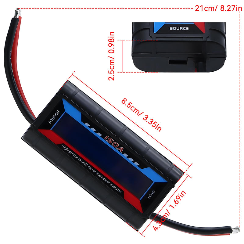 [Australia - AusPower] - 60V 150A Watt Meter Power - High Precision Power Monitor Power Consumption Meter Battery Analyzer Tester with Digital LCD Screen for RC Solar Wind Power Ebike(9000W) (60V150A) 60V150A 