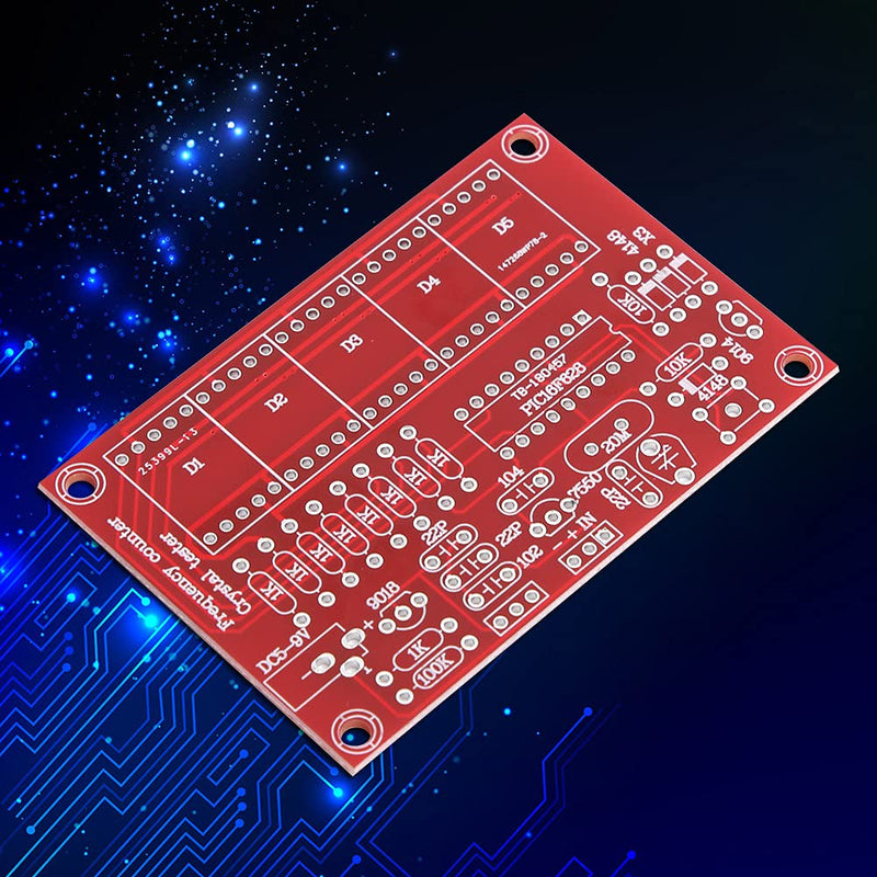 [Australia - AusPower] - Airshi 1Hz-50MHz Frequency Counter, Digital Frequency Meter Module Parts DIY Kit for Measuring Equipment Radio Transceivers, Crystal Oscillator Frequency Counter Tester Meter Red 