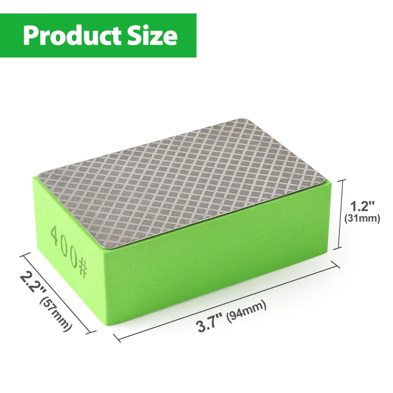[Australia - AusPower] - Diamond Hand Polishing Pads, 5PCS Diamond Sanding Pads 60/120/240/400/1000 Grit Sanding Block Foam Backing for Tile Glass Stone Marble Granite Ceramics Metal Wet&Dry 