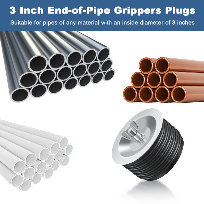 [Australia - AusPower] - 3 inch Sewer Cleanout Cap, Practical Expansion Pipe Plug Durable Sewer Pipe Plug Sewer Cleanout Cover Mechanical Test Plug with Wing Nut Suitable for Most Pipes Sink Pools 3 Inch 