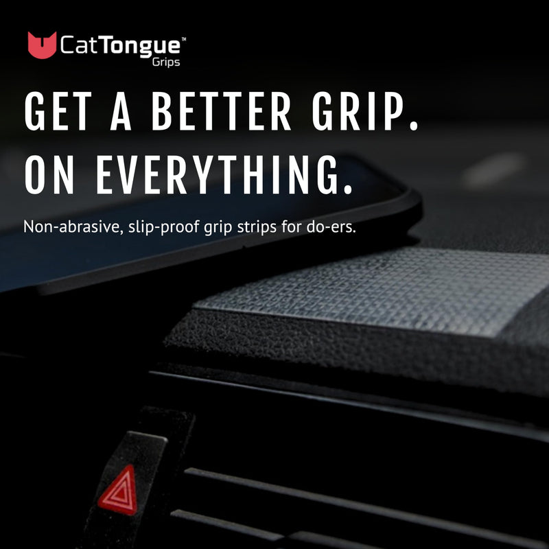 [Australia - AusPower] - Non-Abrasive Grip Tape Strips by CatTongue - Heavy Duty Waterproof Non Slip Strips for Indoor & Outdoor Use - Thousands of Grippy Uses: Furniture, Bathtubs, Frames, Gaming and More! (Black) 1-Pack Black 