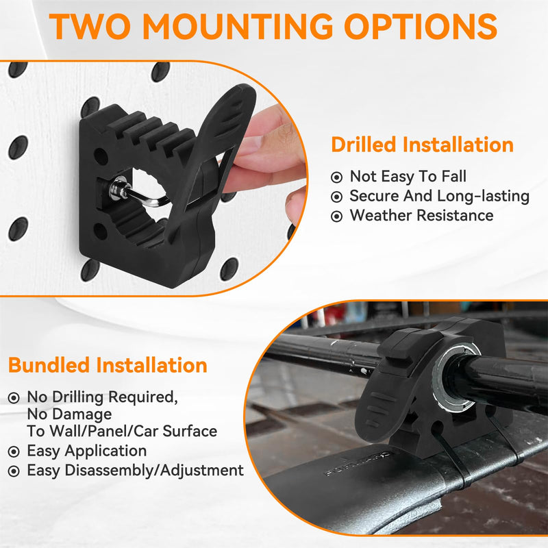 [Australia - AusPower] - 4 Pack Quick Release Rubber Clamp,Rubber Mount Clamps for Securing Equipment from 1" to 2.25" Accessories Adapter Mount for Shovel,Axe,and Tools with screw 