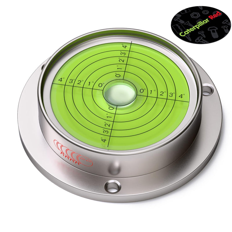 [Australia - AusPower] - Large Flanged Metal Circular Angle Spirit Bubble Degree Level (Green aqueous) 71mm Diameter with Degree Marking, (2 51/64 in) 