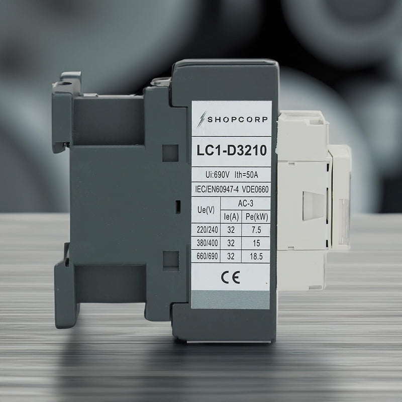 [Australia - AusPower] - 3 pole contactor 120v coil 30 Amp Normally Open IEC 660V Contactor Switch, Auxiliary 1NO/1NC –110-120VAC Coil, Lighting AC Contactor with Mounting Base for DIN Rail - 1 Pack 