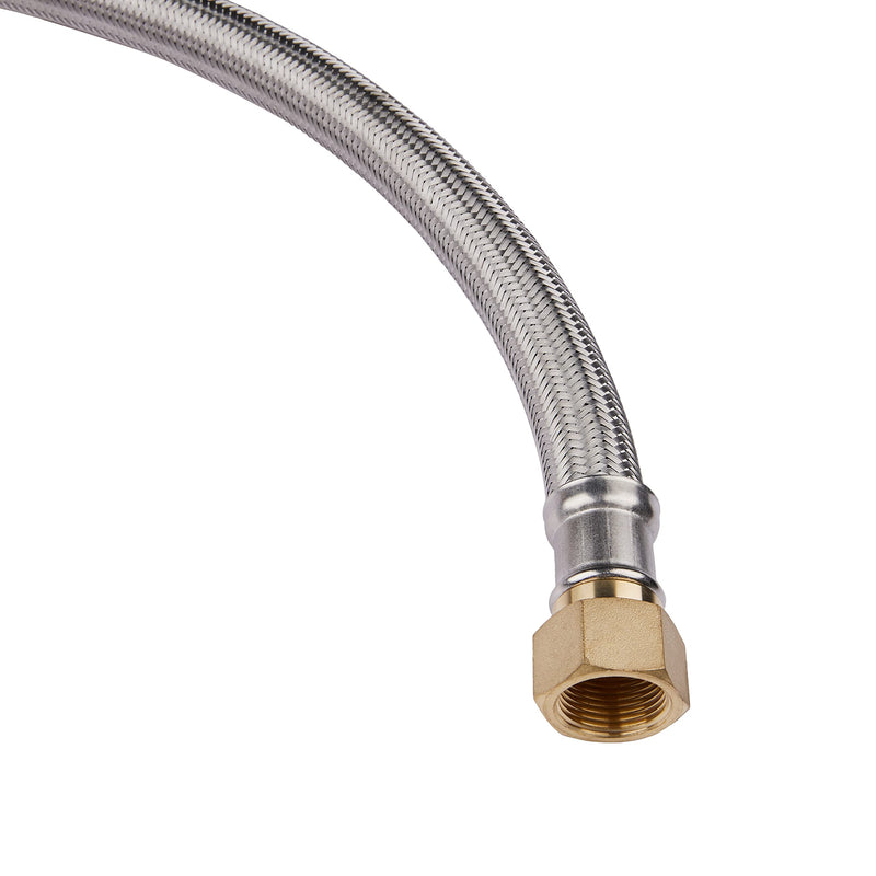 EFIELD 18-inch Push-fit Ball Valve Flexible Water Heater Connector, 3/4 inch x 3/4 inch FIP, Push-to-Connect, Copper, Pex, CPVC, Braided Stainless Steel -18 Inch,(HOSE015) 18 Inch 3/4''x3/4''