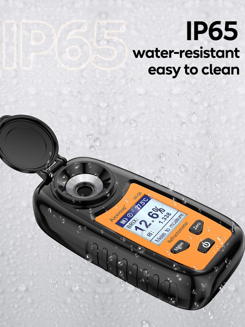 [Australia - AusPower] - Digital Sugar Brix Refractometer brix Meter Automatic Temperature Compensation Range 0-35%，±0.2% Precision, Perfect for Fruits, Juices, Vegetables, Drinks and Coffee Large 