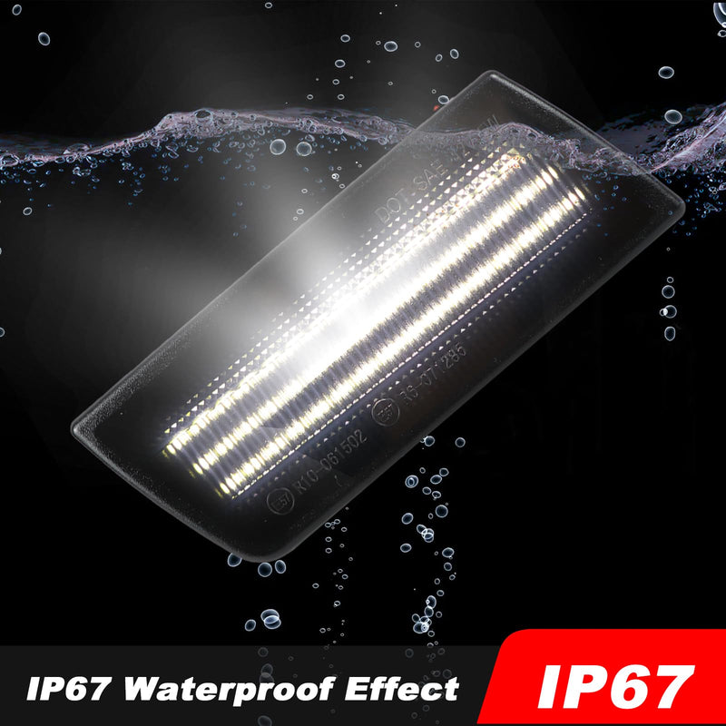Smoked White LED Side Marker Lights Compatible with Chrysler 300 300C Sedan Base Touring SRT8 Limited 2005-2014 Front Side Indicator Lamps 2PCS (White Light) White Light