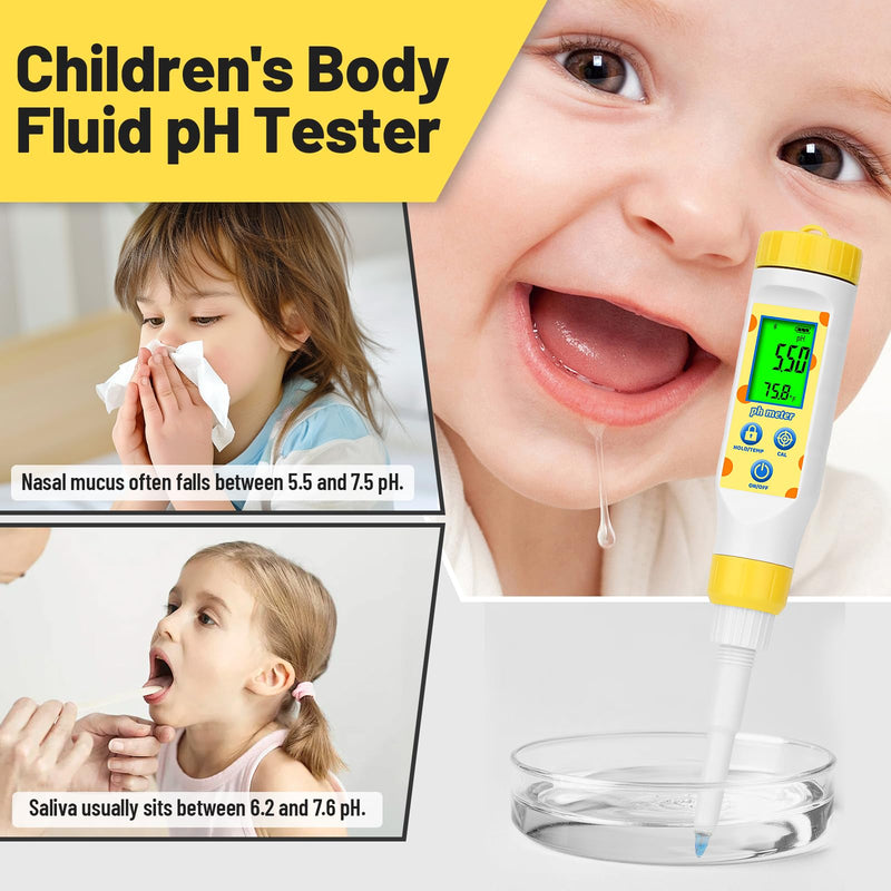 [Australia - AusPower] - Digital pH Meter for Food Fermentation and Canning, Smart Food pH Tester with High Accuracy Spear Probe for Sourdough, Salsa and Hot Sauces, pH Test Pen with ATC for Solid and Liquid 