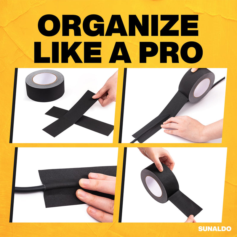 [Australia - AusPower] - Gaffers Tape Heavy Duty, Easy to Rip, Residue-Free Professional Grade Floor Tape for Electrical Cords, Matte Finish Non Reflective, Weather Resistant (1, Black, 2" x 30 Yards) 1 