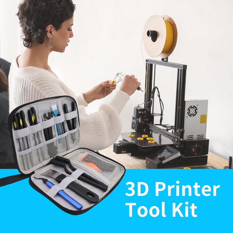 3D Printer Tools Kit, 55pcs 3D Printer Accessories for All FDM/SLA Printers Includes Nozzle Cleaning Tools, Removal Scrapers, Finishing Tools, 5 Types of Files,Brushes, Wire Cutter, Engraving Knife