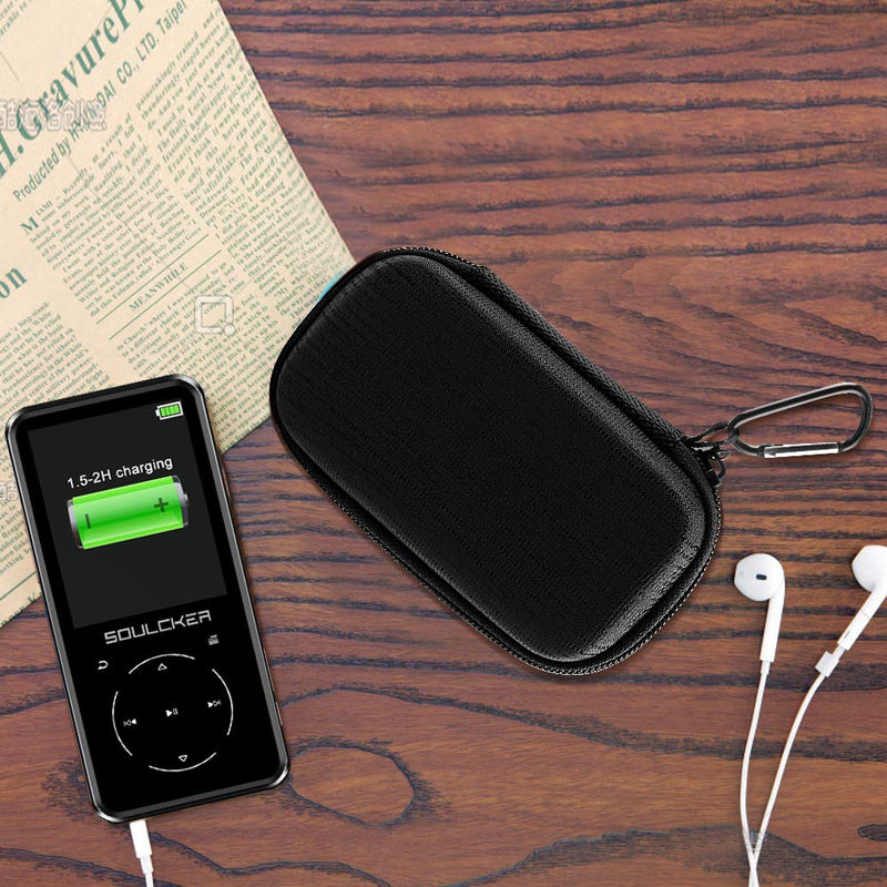 [Australia - AusPower] - MP3 & MP4 Player Case for Luoran/for innioasis/for TIMMKOO/for MYMAHDI/for Phinistec/Music Players Bluetooth. MP3 Player for Kids Storage Box Fit for Earbuds, USB Cable and More (Bag Only) Black 