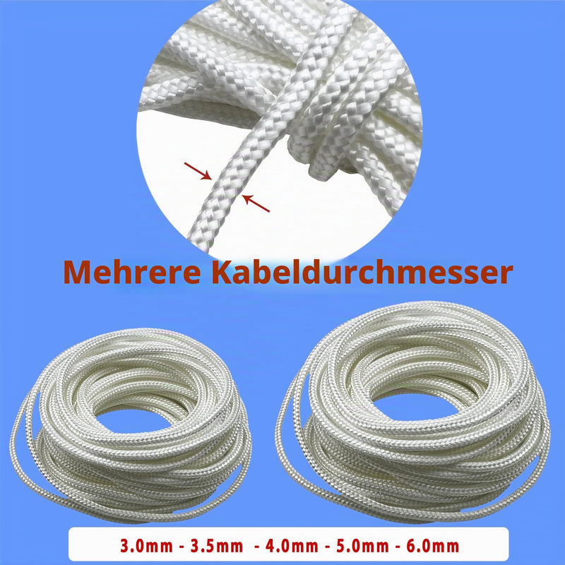 10 Meters 6.0mm Pull Starter Gas Engine White Pull Rope for Gas Engine Starter Rope Hardware Parts 1 Pcs