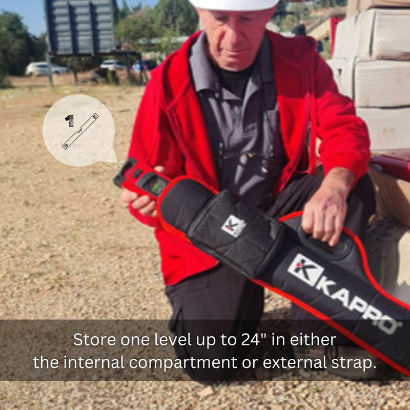 Kapro - CASE-24 Carrying Case - Storage Bag for Levels - Durable Nylon Carry Case - With Plastic Handle and Zippered Accessory Pouch - Fits 24” Levels 24-Inch Length