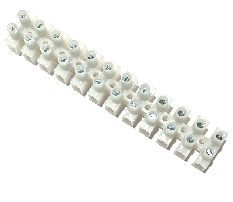 [Australia - AusPower] - (5 Pack) 12 Position / 24 Contact Terminal Block Barrier Strip Dual Row with Screw Connector 30 Amp 300V HVAC Panel Chassis Mount etc. ES1200/12DSFB 5 
