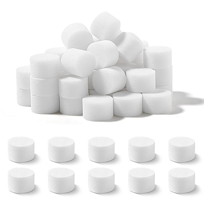 [Australia - AusPower] - 48 Pcs Nebulizer Filters Replacement Air Filter Sponge for Compressor System （Round White） 