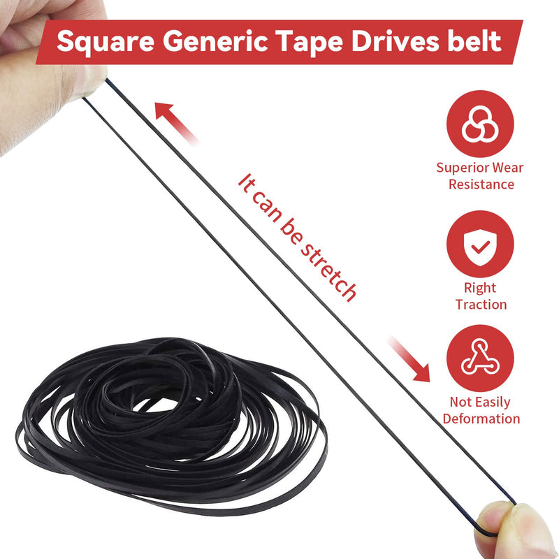[Australia - AusPower] - Recorder Rubber Belts, Cassette Recorder Repair Maintenance Mix Cassette Rubber Square Belt 40-135MM (50PCS) 