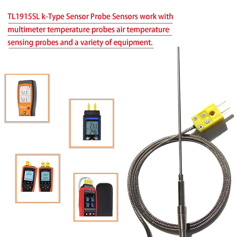 [Australia - AusPower] - TL1915SL K Type thermocouple Probe -50°F to 1100°F Probe Length 6/0.06in /40 in Cable 