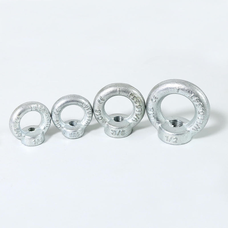 [Australia - AusPower] - 1/2"-13 Lifting Eye Nuts, Drop Forged C15 Galvanized Threaded Fastener, UNC Standard Ring Shape Lifting Eye Nut, 4 Packs 1/2"-13 