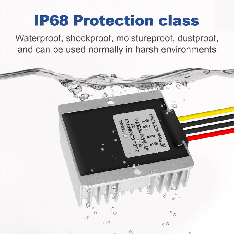 DC-DC Step-Down Converter, 36V 48V 60V to 12V Voltage Converter, Voltage Reducer Converter, Waterproof Power Supply Module Transformer, Voltage Limiter Adapter 20V-60V to 12V 20A