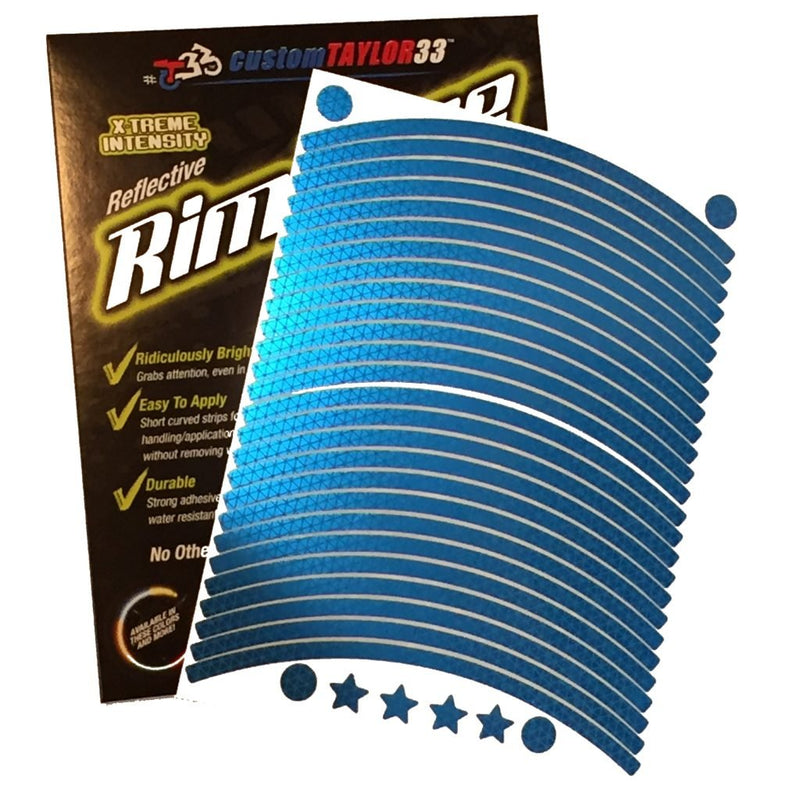 customTAYLOR33 NEW Special Edition Baby Blue High Intensity Grade Reflective Copyrighted Safety Rim Tapes, 10" (Rim Size) 10" (RIM Size, FOR Mopeds, etc.)
