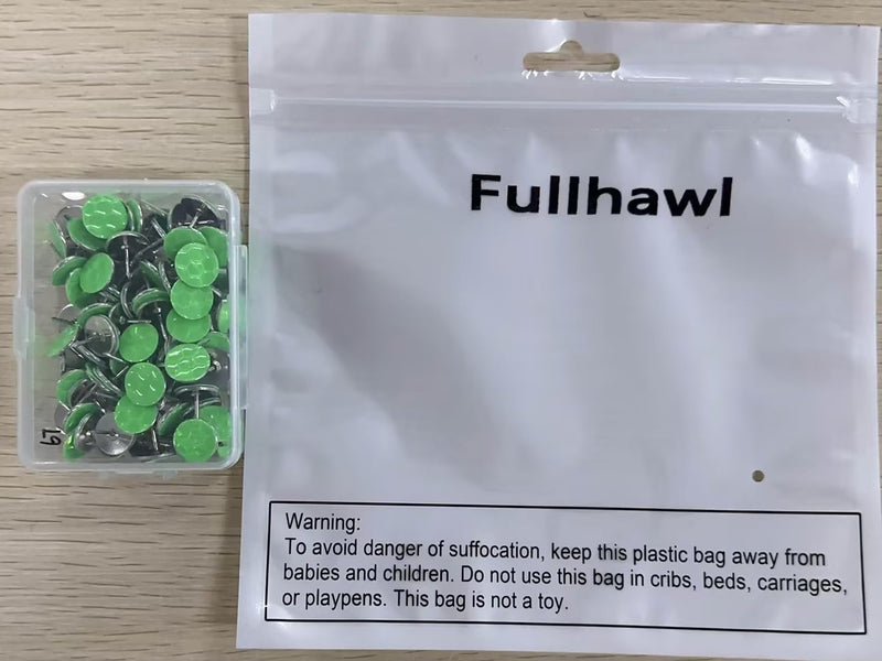 Fullhawl 100 Reflective Tacks Trail Marking Tacks Glow Reflective Mark Trail Markers Thumb Nails for Hunting Hiking Camping Tree Stand (Green) Green