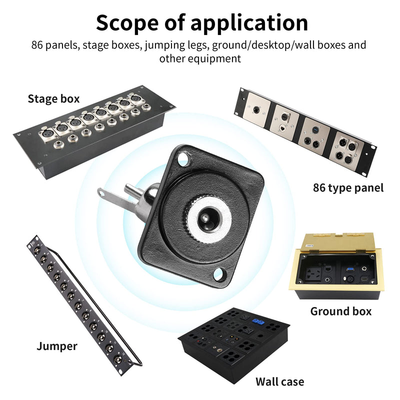 QIANRENON DC 5.5mm x 2.5mm Panel Mount, 2 Pole High Current Solder Wire, 5.5x2.5mm DC Socket, 50V 3A, XLR/D Panel Mount