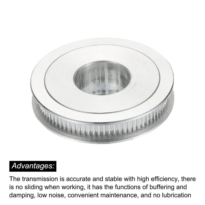 [Australia - AusPower] - MECCANIXITY 80 Teeth 25mm Bore Timing Pulley, Aluminium Synchronous Wheel Silver with M5 Screw for 3D Printer Belt, CNC Machine 