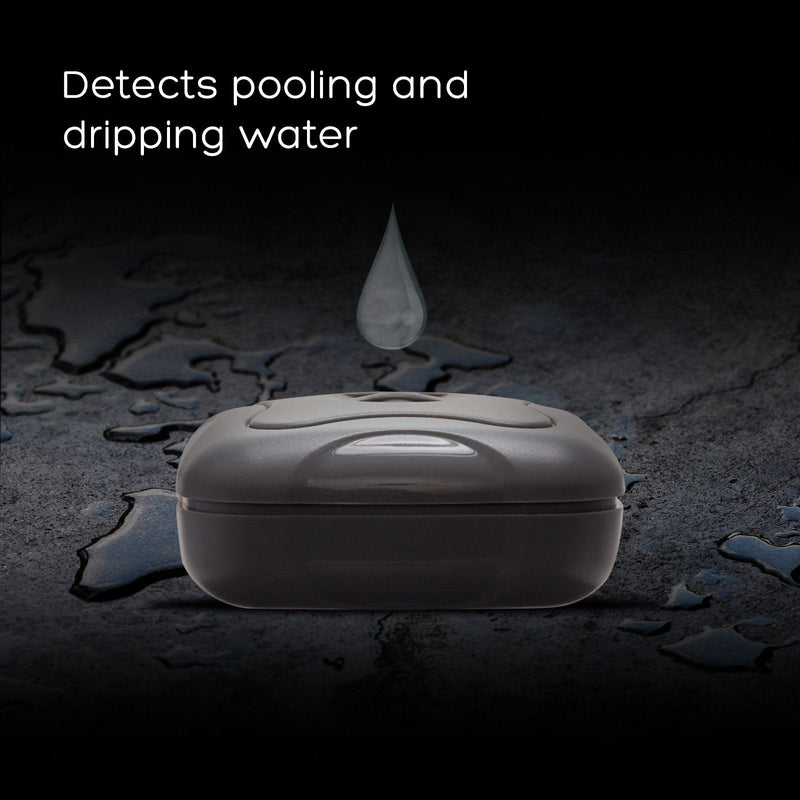[Australia - AusPower] - 4 Pack Water Leak Detector - 95 dB Flood Detection Alarm Sensor for Bathrooms, Basements, Laundry Rooms, Garages, Attics and Kitchens by Mindful Design (Grey) 4 Count Grey 