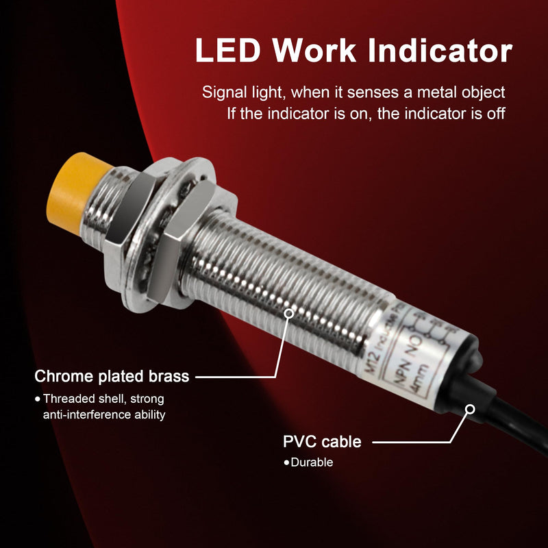 [Australia - AusPower] - 4Pcs M12 Proximity Sensor, NPN NO Inductive Proximity Sensor, Approach Switch, 4mm Detecting Distance Normally Open 6-36V LJ12A3-4-Z/BX, Unshielded, Can Replace Small Switches and Limit Switches 4 pcs 