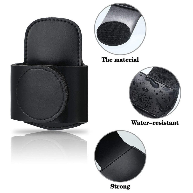 [Australia - AusPower] - Artificial Leather Stethoscope Holder Handmade Stethoscope Hip Holder with Clip to Protect from Neck Carrying or Loss(Black,2 Pieces) 