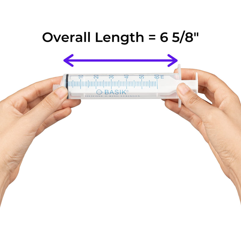 [Australia - AusPower] - BASIK 60cc Compatible With ENFIT Connections Silicone O Ring Reusable Syringe, 6 Pack 