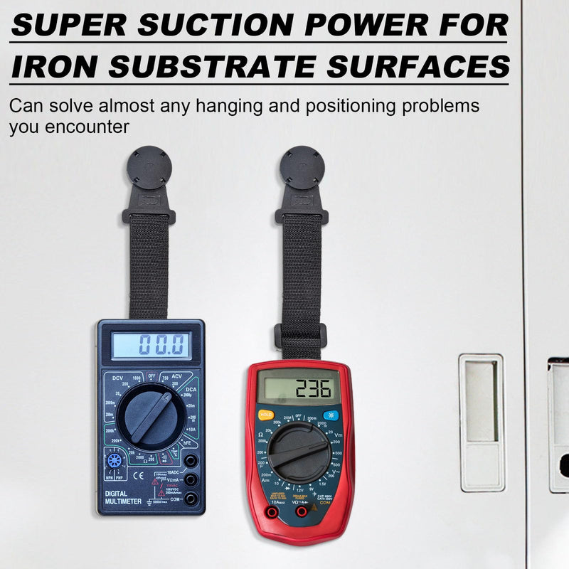 [Australia - AusPower] - 2 Pieces Magnet Hanger Kit Magnetic and Hanger Strap for Multimeter Meter Hanging Kit Strong Strap Pendant, Suitable for Most Multimeters 