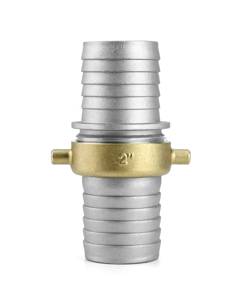 [Australia - AusPower] - QWORK Aluminum Pin Hose Shank Fitting Set, 2" 75 PSI Pin Lug Hose Shank Coupling Set 