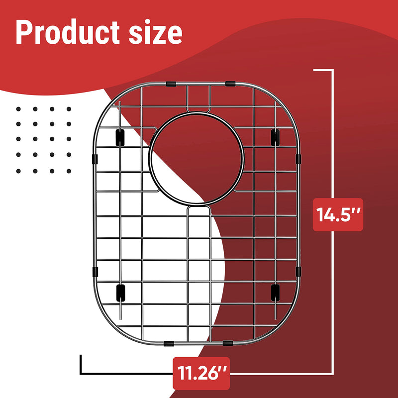 Sink Protectors for Kitchen Sink, Stainless Steel Protective Grid 11.26 x 14.5 Inch, Sink Rack for Bottom of Sink Stainless-steel