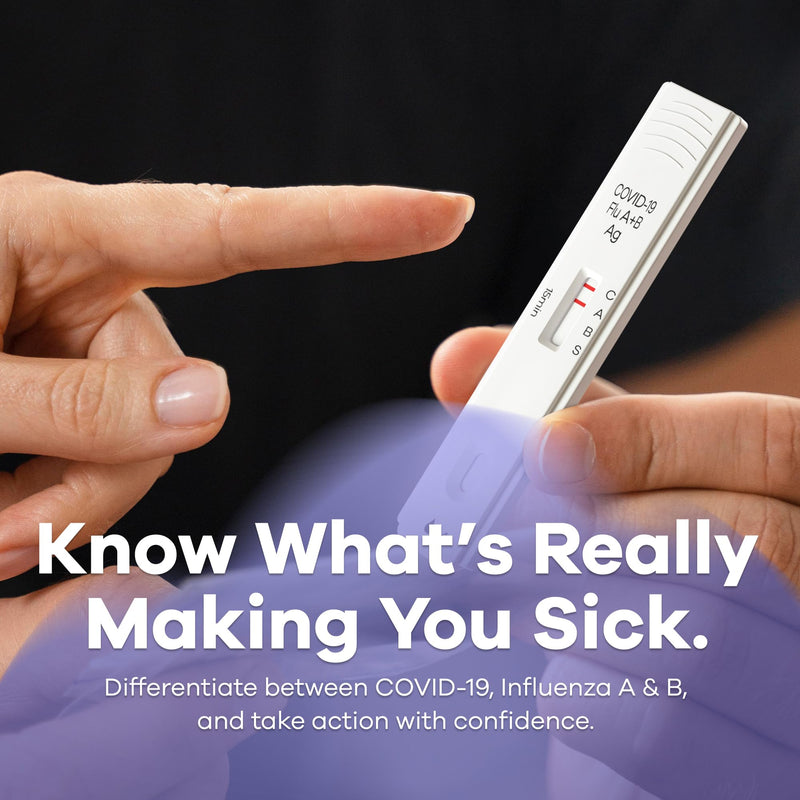 [Australia - AusPower] - SpeedySwab COVID + Flu A&B Antigen Rapid Test Kit - FDA Authorized 3-in-1 at-Home Combo Test Kit, 15-Minute Results, Easy to Use, Comfortable Non-Invasive Nasal Swab (1 Pack - 2 Tests) 1 Pack - 2 Tests 