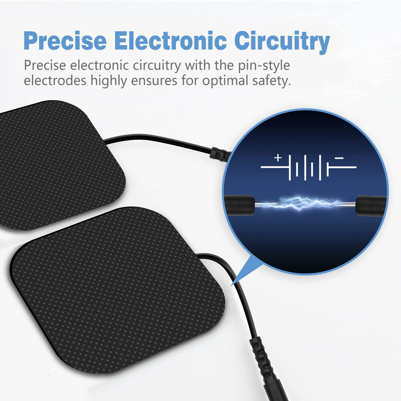 [Australia - AusPower] - TENS Unit Pads 2X2 40 Pcs Replacement Pads Electrode Patches for Electrotherapy 