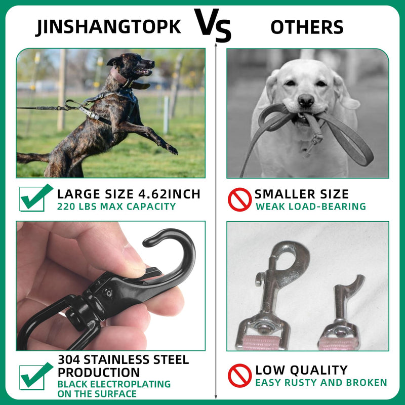 [Australia - AusPower] - 5Pcs 3.5” Stainless Steel Swivel Eye Snaps, Swivel Snap Hooks, Swivel Hooks, Swivel Carabiner, 95 LBS Heavy Duty Snap Hook for Marine, Sports, Luggages, Pets, Keychains, Flag Clips for Flagpole 