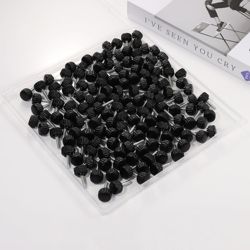 200 Pcs M4 x 15 mm Threaded Knurled Thumbscrew, Monitor Screws Vesa Mount Screws Carbon Steel Clamping Knobs Grip Thumb Screw Mounting Thumb Screw(200pcs) 200.0
