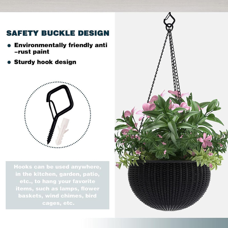 [Australia - AusPower] - 20 PCS Q-Hanger Hooks for String Lights,Ceiling Hooks for Hanging Plants,Screw Hooks for Wind Chimes,Bird Feeder,Lanterns,Christmas Decorations Outdoor String Lights Hooks(Square Hanger) Black 20 