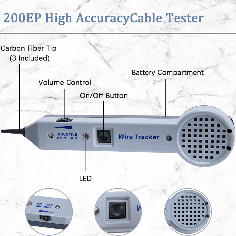 [Australia - AusPower] - Tone Generator and Probe Kit, Toner Electrical Tool, Tone Generator kit, Wire Tracer Circuit Tester, 200EP High Accuracy Cable Tester, 77HP2 Tone and Probe Kit 