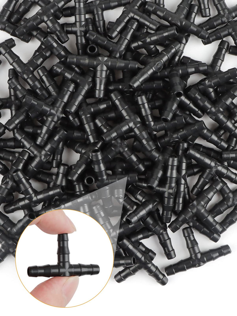 [Australia - AusPower] - 100pcs 1/4" Universal Barbed Tee Fittings, Kalolary Barbed Connectors Drip Irrigation for 1/4 Inch Water Hose Connectors 4mm/7mm Water Tube Drip Irrigation Watering System 100pieces 