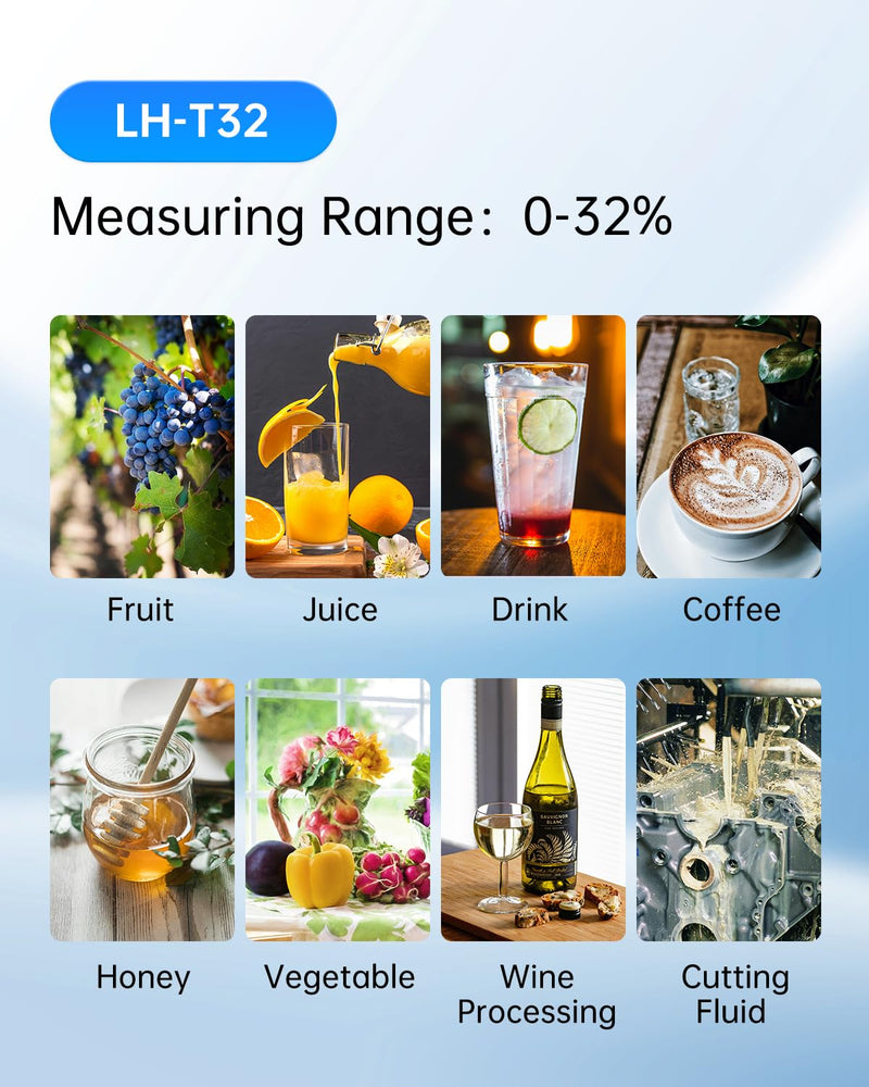 [Australia - AusPower] - LOHAND Brix Refractometer with Automatic Temperature Compensation(ATC), Precision Measuring Sugar Content for Wine/Fruit/Drink, Sugar Refractometer, Range:0-32% 0-32%Brix 