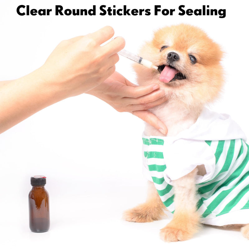 100 Pcs Clear Circle Stickers for Sealing Vial Labels Leak-Proof Self Adhesive Transparent Stickers for 13 mm Aluminum Plastics Caps 3 ml Vial Caps